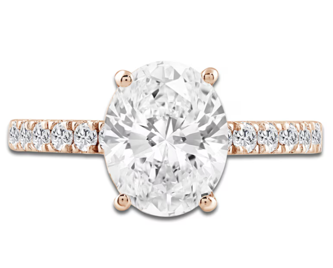 2.5 Carat Oval-Cut Lab-Created Diamond Hidden Halo Engagement Ring in 14K Rose Gold | SimplyIn Diamonds - Image 3